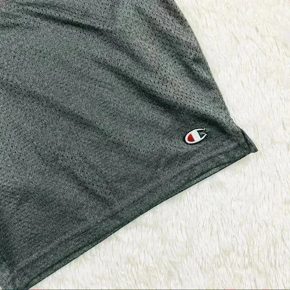 Champion Dark Gray Mesh Elastic Drawstring Waist Basketball Athletic Shorts - Picture 5 of 15